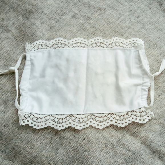 Set 2 lace party face mask adjustable black white - Picture 5 of 8